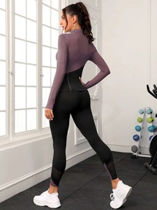 Women's Fitness Tracksuit Set Long Sleeve Zipper Jacket Jogger <b>Pants</b> Quick Dry Breathable Gym Wear OEM Wholesale - Product Image 3