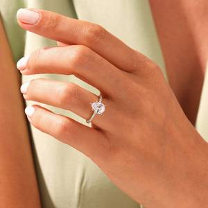 Anillo de moissanita Original de Plata de Ley 925 IGI certificado D Color VVS claridad corte brillante solitario compromiso joyería fina - Product Image 4