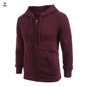 Sudadera con capucha de invierno con cremallera de algodón 100% de alta calidad para hombre, sudadera transpirable con estampado de logotipo personalizable con patrones lisos en 3D - Product Image 1