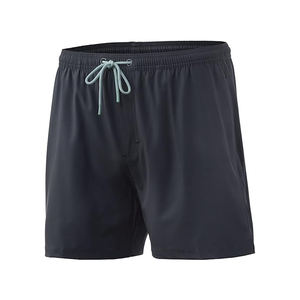 Short de bain de volley en coton solide à séchage rapide pour homme-Entrejambe 5.5 "avec taille élastique pour un confort toute la journée et doublure en maille extensible - Product Image 4