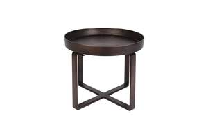 Mesa auxiliar de aluminio y hierro de lujo, bandeja redonda superior, sala de estar para muebles de diseño único, mesa de diseñador - Product Image 2