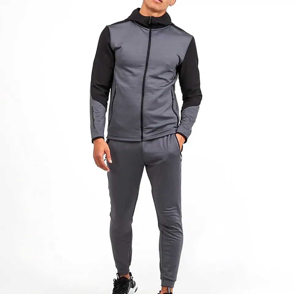 Long Sleeve Two Piece Zipper Stylish Crew Neck Comfortable Fashionable Fleece Men Outdoor Stylish Tracksuits