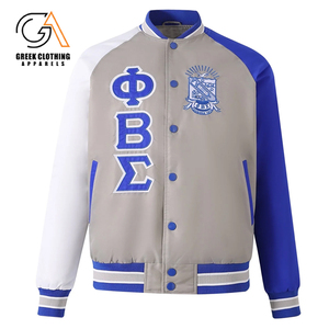 Phi Beta Sigma แจ็กเก็ตซาตินสำหรับผู้ชาย, เสื้อแจ็กเก็ตผ้าปักลายเบสบอลผ้าแฟชั่นบอมเบอร์ - Product Image 5