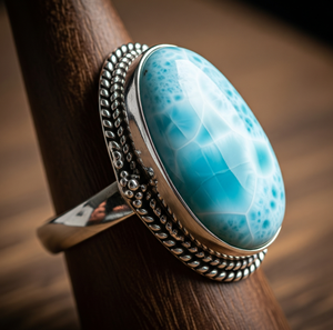 Bague de mode vintage en argent 925 personnalisée, haute qualité, dernier design, cristal Larimar, plaqué or rose rhodié, certifiée pour mariage - Product Image 6