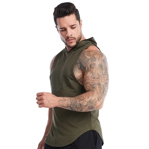 Débardeur à capuche sans manches personnalisé de haute qualité gilet de gymnastique à séchage rapide pour hommes sport décontracté course à pied personnalisation OEM - Product Image 1