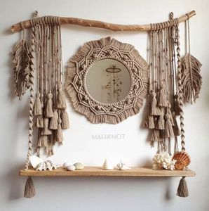 Macramé bohemio largo para colgar en la pared, venta al por mayor, elaborado con fibras naturales suaves, adecuado para boutiques minoristas o estilismo para el hogar - Product Image 2