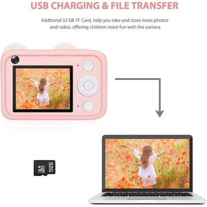 Fotocamera digitale ricaricabile 16MP per bambini con 2.4 Video 1080p \ "e Mini stile scheda 32GB per bambini - Product Image 6