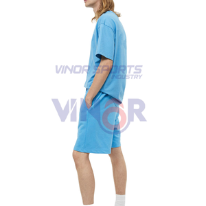 กางเกงขาสั้นออกกำลังกายผ้าฝ้ายระบายอากาศมีกระเป๋าของผู้ชายกางเกงขาสั้นพิมพ์ลายแบบยับทำจาก100% - Product Image 4