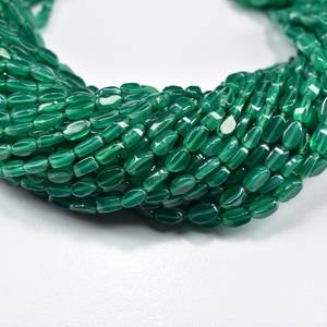 Perles de pierres précieuses en vrac de forme ovale lisse d'onyx vert de qualité supérieure 3-6mm perles en vrac de pierre d'onyx pour la fabrication de bijoux au prix de gros - Product Image 3
