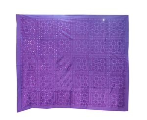 Bordado a mano indio ecológico para todas las estaciones tamaño Queen cobertores de algodón trabajo de espejo Floral patrón de cordones decorativo para el hogar - Product Image 6