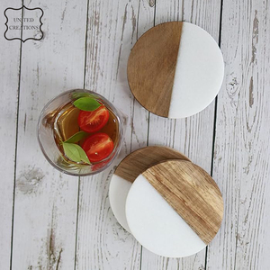 Wholesale Custom Premium Natural Indian <b>Ceramic</b> <b>Coaster</b> Handmade Wooden & Marble <b>Coasters</b> Classic Style Mats & Pads for Home Use - Product Image 4