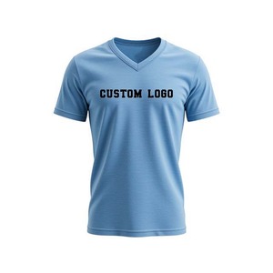 เสื้อผ้าผู้ชายไซส์ใหญ่พิเศษเสื้อยืดคอวีใส่สบายสำหรับผู้ชายเสื้อแฟชั่นสีพื้นเข้ารูปปรับแต่งได้ตามต้องการ - Product Image 6