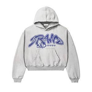 Survêtements d'hiver personnalisés de grande taille, ajustés régulièrement, pour entraînement, sports de gymnastique, pull à capuche, survêtements à ourlet élastique pour pantalons - Product Image 2