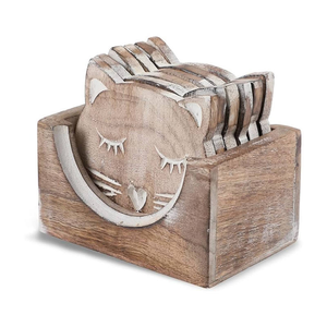 Cadeaux artisanaux en bois, sous-verres en bois personnalisés pour la bière, le café, les jus, les tasses à thé - Product Image 1