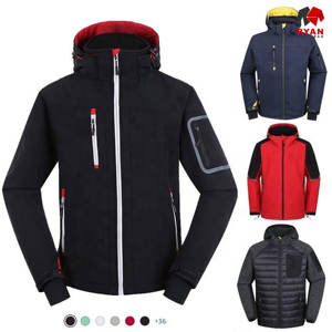 Veste Softshell sur mesure pour homme, fermeture éclair, tissu respirant, col à capuche avec logo personnalisé - Product Image 1