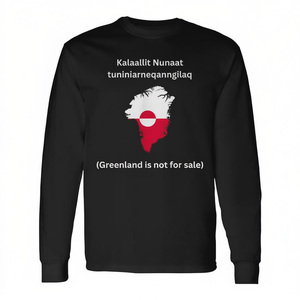 Camiseta de manga larga con diseño de la bandera de Groenlandia, camiseta con diseño de declaración política, Groenlandia no está a la venta - Product Image 2