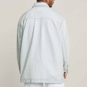 แจ็กเก็ตผ้าเดนิมอเนกประสงค์สำหรับผู้ชายเสื้อนอกมีกระดุมติดกระเป๋าขนาดใหญ่ใส่สบายเสื้อโค้ทสไตล์สตรีทแวร์ - Product Image 6