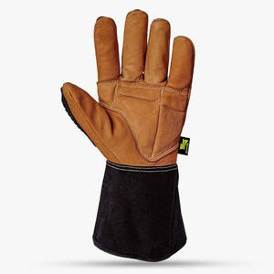 Guantes de seguridad de piel de cabra resistentes al aceite con protección contra cortes de 5 puños Resistencia al impacto antivibración Protección contra cortes de 5 puños - Product Image 3