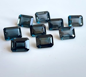 Topaze bleue de Londres naturelle coupe octogonale 7x9mm à facettes-Topaze bleue de Londres en vrac - Product Image 6