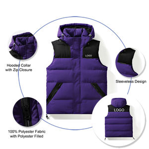 Wholesales Unisex Winter Sleeveless Puffer Jacket <b>for</b> Men and <b>Women</b> Custom Logo Puffer Uniform Vest <b>Waistcoat</b> puffer vest - Product Image 2