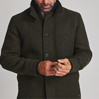 Trench-coat classique en laine mérinos à chevrons pour homme gris foncé pour l'automne et l'hiver-Premium Shacket
