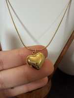 Collar con Colgante de Corazón 3D en Plata de Ley 925, Chapado en Oro de 14K y Rodio, Estilo Minimalista y Moderno, Regalo de Boda