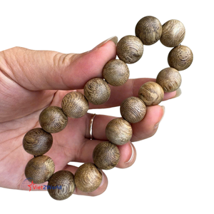 Superior Fashion 100% Natural <b>Wood</b> <b>Beads</b> High Quality Underwater Vietnam Oud <b>Bracelet</b> with 17 <b>Beads</b> Size 12mm - Product Image 5