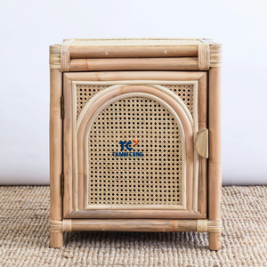 Vente en gros d'armoires pour enfants de style bohème avec rangement Table de chevet en rotin pour l'organisation de la chambre des enfants et la décoration intérieure confortable - Product Image 4