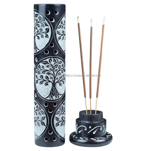 Soporte de incienso de mármol de 10,5 pulgadas de moda con opción económica de tallado de anís estrellado para difusor de aromaterapia exportado de la India - Product Image 1