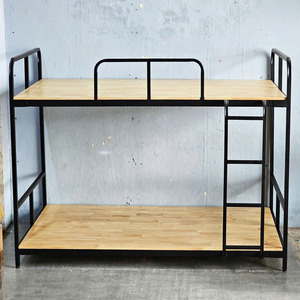 <b>Space</b>-<b>saving</b> Industrial Iron Slat & Wood-Faced Frame Kids Bunk <b>Bed</b> GT014 - Product Image 4