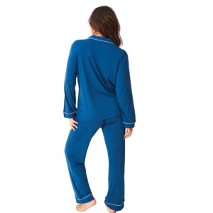 Conjunto de Pijama y Camisón de Verano para Mujer, Elegante, 100% Seda, Transpirable, con Mangas Largas y Diseño Liso - Product Image 3