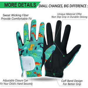 100% cuir véritable Ultra plein doigt gants de Golf sangle de poignet réglable poignée respirante supérieure sport de golf professionnel - Product Image 3