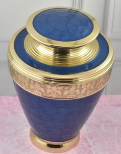 Urnes souvenirs modernes en métal bleu pour cendres humaines - Product Image 2