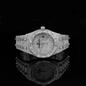 Reloj de Hip Hop con Diamantes Moissanite para Hombre, Diseño en Plata y Chapado en Oro, con Anillo de Piedras con Claridad VVS, Gran Venta - Product Image 3