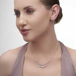 สร้อยคอเพชรทรงหยดน้ำ 562 กะรัต ทรงลูกแพร์ ผลิตในห้องปฏิบัติการ ประดับทองคำขาว 14K งานฝีมือ สำหรับงานหมั้น - Product Image 3