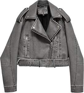 Top Quality Wholesale Latest Style Women's Faux Leather Hooded <b>Trucker</b> <b>Jacket</b> with Sherpa Lining Classic Leather <b>Jacket</b> 2024 - Product Image 1