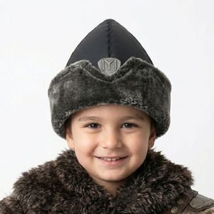 หมวกบอร์กหนังเทียมแบบดั้งเดิม ระบายอากาศได้ดี สำหรับเด็ก ลายฉลามอนาโตเลีย ดีไซน์ออตโตมัน ซีรีส์ Kayi Ertugrul Dirilis - Product Image 1