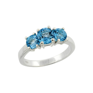 Anillo fino de Plata de Ley 925 sólida, Topacio Azul Natural, joyería elegante de piedra natal OEM para bodas, regalo de San Valentín PARA EL Día de la madre - Product Image 5