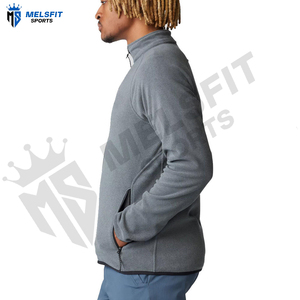 Chaqueta de Forro Polar Sherpa de Diseño Personalizado, Color Sólido, Cierre de Cremallera, Cortavientos, Transpirable, Ecológica, Holgada y Larga para Hombre - Product Image 3