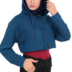 Haut court à capuche pour femme, qualité supérieure, avec cordon de serrage, personnalisable OEM, vente en gros - Product Image 1