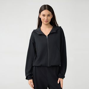 Nouveau femmes léger à capuche fermeture éclair Cardigan veste décontracté Fitness haut de sport pour la course grande taille sweats à capuche - Product Image 4