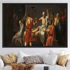Toile imprimée : La mort de Socrate par Louis David, TOILE ENCARTÉCHÉE NOIRE - Product Image 1