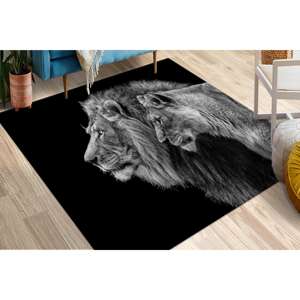 Tapis Couple Lion, Tapis Cadeau pour Amateurs de Lions, Tapis pour Hommes, Tapis Animalier, Tapis Doux Non Tissé - Product Image 5