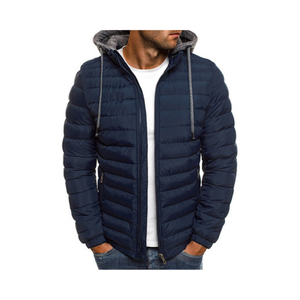 Chaqueta acolchada cálida informal de alta calidad para hombre, ropa de calle levantado y cuello de invierno con capucha en tela de cuero de lona de algodón, talla XL - Product Image 4