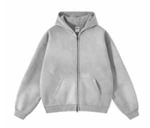 Sudadera con Capucha de Algodón Vintage Personalizada para Hombre, Lavada, Desgastada, de Gran Tamaño, para Mujer, Color Liso, Informal, Otoño, Invierno - Product Image 3