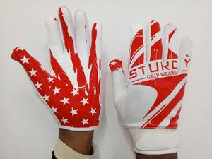 Nouveauté Gants de receveur de football sur mesure Design personnalisé Antidérapant Confortable Cuir synthétique Logo personnalisé Gants américains - Product Image 2