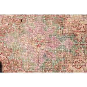 Alfombra Kilim de lana Oriental rojo Beige 3,2X7,3 pies alfombras rectangulares de área grande turca respaldo de látex 10Mm 3 Patchwork para habitación de pasillo - Product Image 5