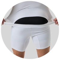 Combinaison sculptante amincissante pour homme, contrôle du ventre, compression, short intégral, en spandex thermique respirant