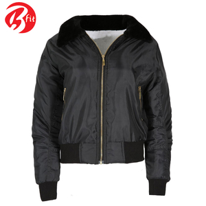 Nouvelles dames polaire fourrure col rabattu doublé Bomber veste d'hiver meilleures ventes femmes porter Bomber veste - Product Image 2