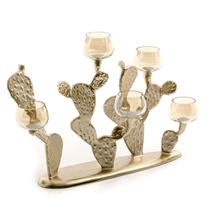 Diseño moderno decorativo para el hogar para fiesta boda comedor creativo Metal acero brillante portavelas soporte con 6 portavasos de vidrio - Product Image 3